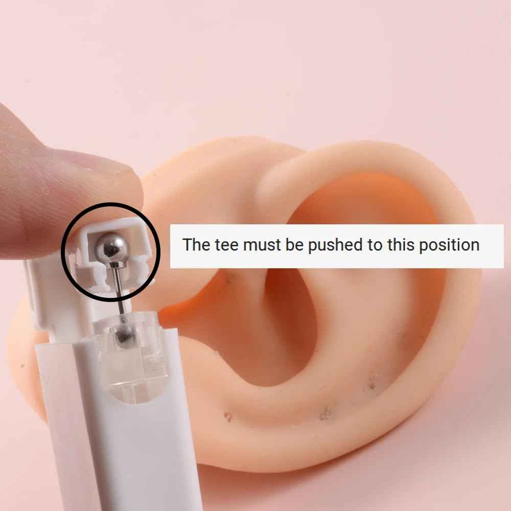 CHUANCI PAIR Disposable Sterile Ear Piercing Unit Ear Cartilage Tragus Helix Piercing Gun More Safety Piercer Tool Machine Choose Design (PAIR Gold 2mm Cz)