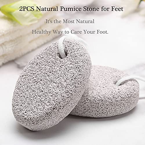A&White Natural Pumice Stone for Feet and Hands - 2PCS Lava Pedicure Callus Remover