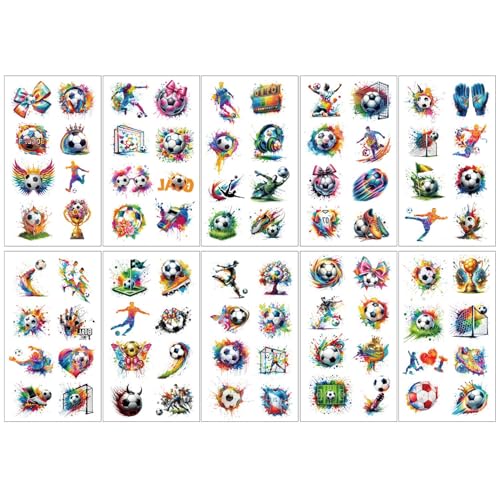 80 PCS Soccer Temporary Tattoos - Waterproof Football Party Favors