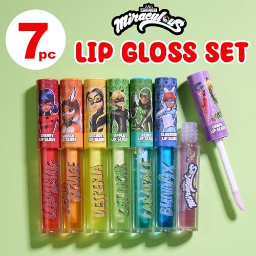 Miraculous 7-Piece Lip Gloss Set - Fruity Flavors