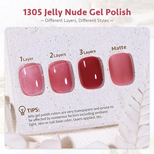 GAOY Sheer Nude Gel Nail Polish 16ml UV Light Cure for Nail Art DIY