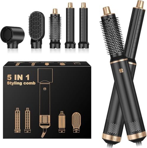 5-in-1 Hair Styler Brush Blow Dryer Set - Curl & Straighten