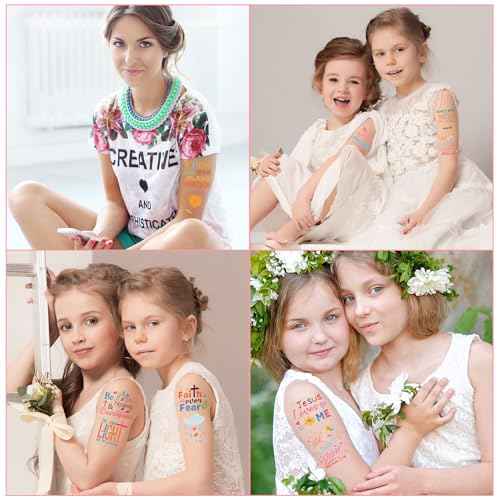 Christian Temporary Tattoos for Kids - 200+ Bible Verse Temporary Tattoos Face Tattoos Christian Party Favors Decorations Supplies Classroom School Prizes Rewards Boys Girls