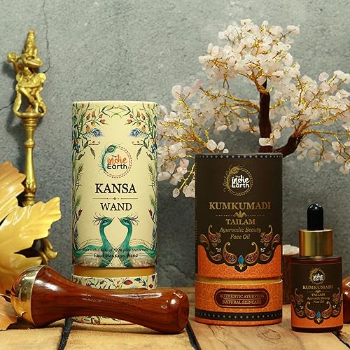The Indie Earth Kumkumadi Tailam 30 ml | Ayurvedic Beauty Face Oil | Night Serum for Brighter, Glowing & Younger-Looking Skin with Turmeric, Saffron & Indian Lotus