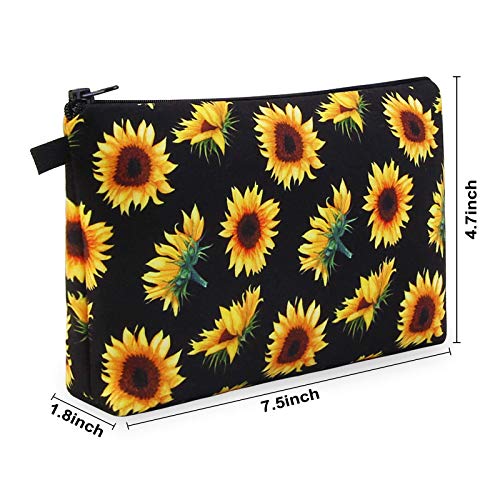 Sunflower Waterproof Makeup Bag for Travel & Daily Use