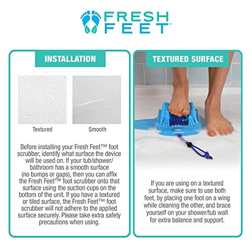 Fresh Feet- Foot Scrubber With Pumice Stone, Cleans, Smooths, Exfoliates & Massages your Feet Without Bending in the Shower or Bathtub