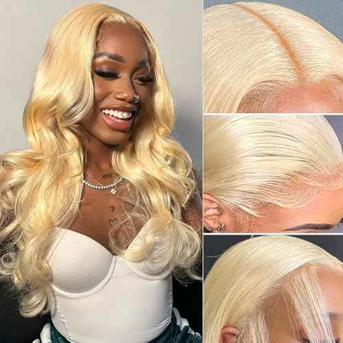 13x6 613 Lace Front Wig Human Hair 200% Density Blonde Wig Human Hair Body Wave HD Lace Frontal Wigs for Women Pre Plucked Blonde Wig 20 Inch