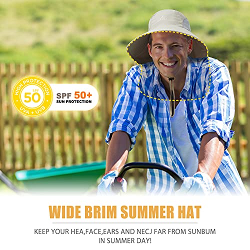 Men's Outdoor Sun Hat with 50+ UPF Protection & Wide Brim