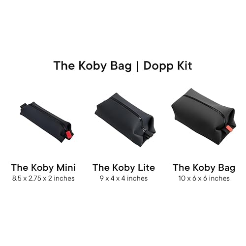 TOOLETRIES The Koby Lite Dopp Kit - Silicone Toiletry Organizer, Bathroom Travel Bag - Heavy-Duty Zipper, Leak Resistance, Easy to Clean - 9" x 4" x 4" - Charcoal