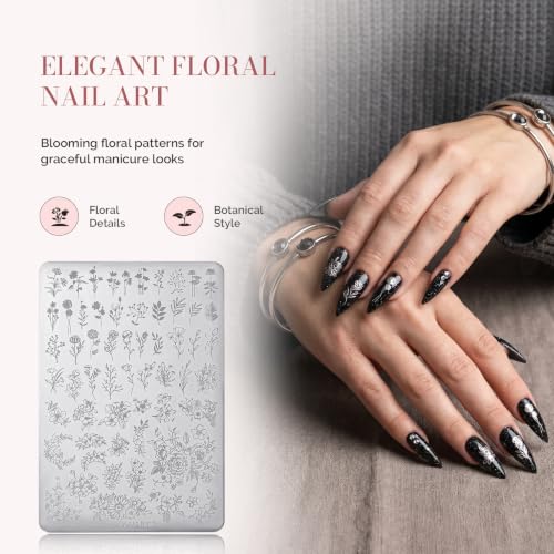 Large Nail Stamping Plates Set for Nail Art - Reusable Stainless Steel Design Kit