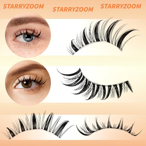 Wispy Lash Clusters Book, Doe-Eye Manga Clusters Fairy Natural Lashes 2 Styles Spiky DIY Individual Extensions Eyelash Kit 340Pcs Bulk Box CC Curl 10-18mm Mixed False Eyelashes