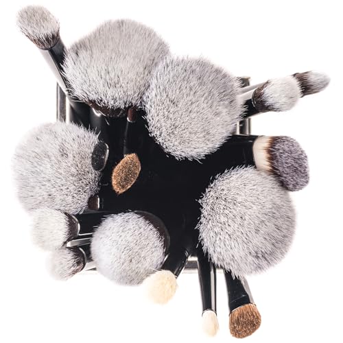 SHANY Makeup Brushes Artisan Easel Elite Cosmetics Make up Brush Set, Complete Kabuki Makeup Brush Set with Standing Convertible Makeup Brush Holder Storage - 18 pcs