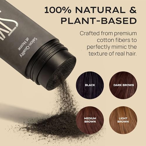 Style Edit Hair Building Fibers - Plant-Based Thinning Hair Solution, Black 0.88oz