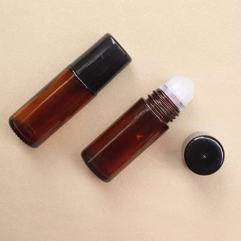 Refillable 50ml Glass Essential Oil Roller Bottles - Aromatherapy & Perfume Containers