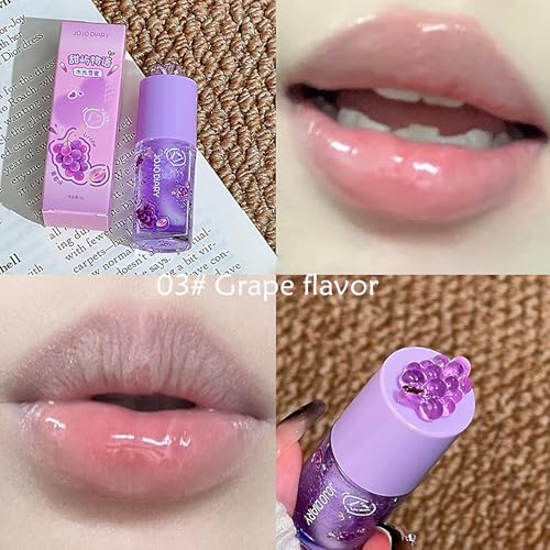 Hydrating Lip Gloss Oil Set - 4 Fruity Flavors, Non-Sticky