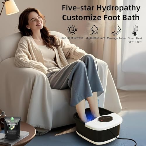 Foot Spa Bath Massager with Heat, UV Ozone & Shiatsu Rollers