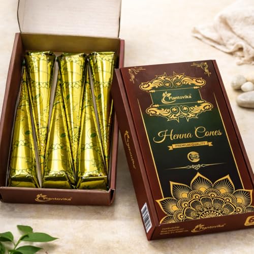 Natural Henna Cones - Ready-to-Use Hair Color Paste, Pack of 6