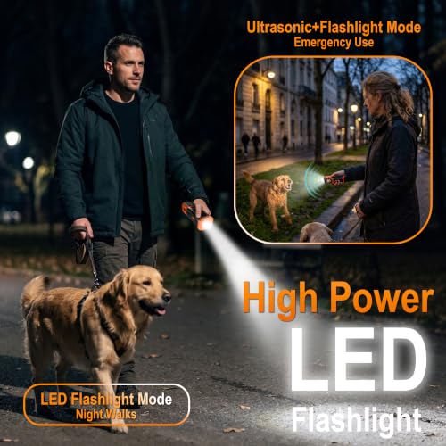Heyera 3X Ultrasonic Dog Bark Deterrent, 5 Modes, 65ft Range, Rechargeable