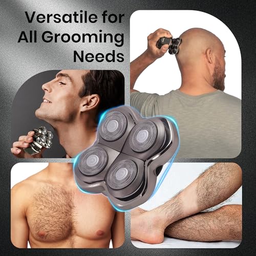 2 Pack Pro 4 Shaver Replacement Heads for Pitbull Shaver Gold PRO, Silver PRO, Platinum PRO, Floating 4 Heads for a Fast, Close and Smooth Shave