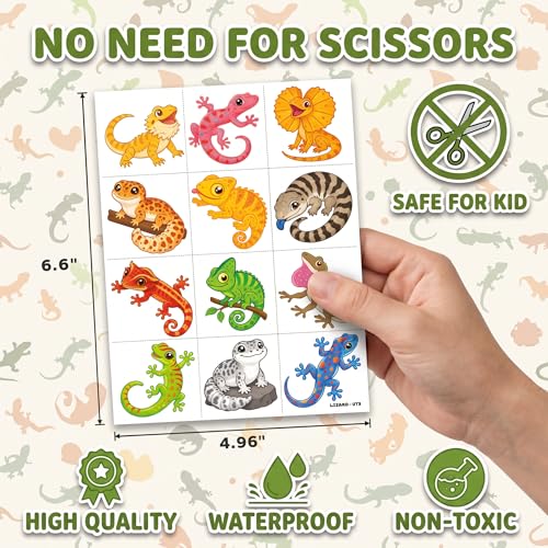 96 Lizard Temporary Tattoos for Kids | Vibrant Designs