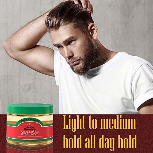Tres Flores Molding Pomade Water-Based Hair Styling Cream, 6 Oz (2 Pack)