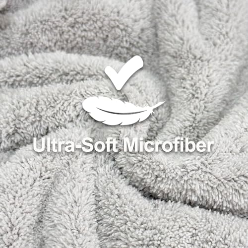 Jseng 3-Pack Microfiber Hair Towel Wrap with Bow