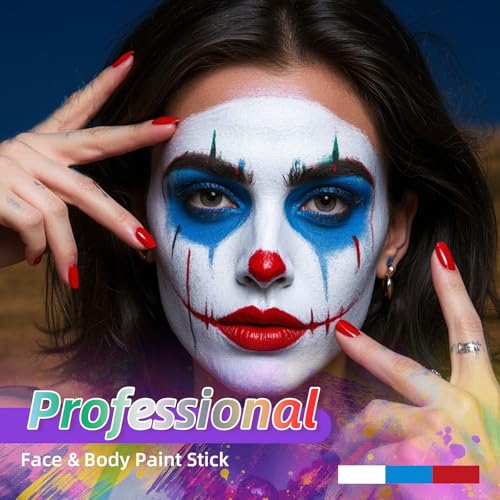 YBUETE 3Pcs Face Body Paint Set - Halloween Costume Party