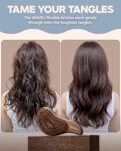 Slinkko Detangler Brush for Curly & Wavy Hair - Pain-Free Styling