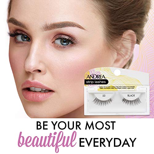 Andrea False Lashes Style 53 - Natural Black Strip Lashes, 4 Pairs