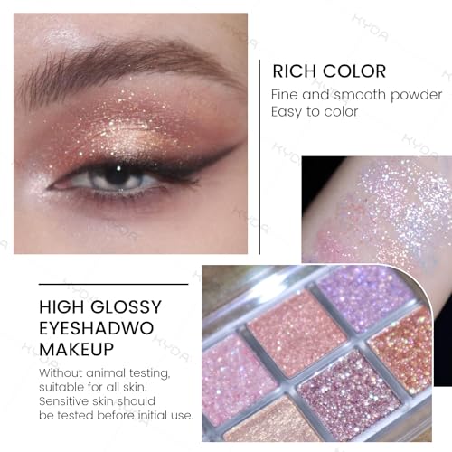 KYDA 10 Colors Glitter Eyeshadow Palette - Shimmer & Matte