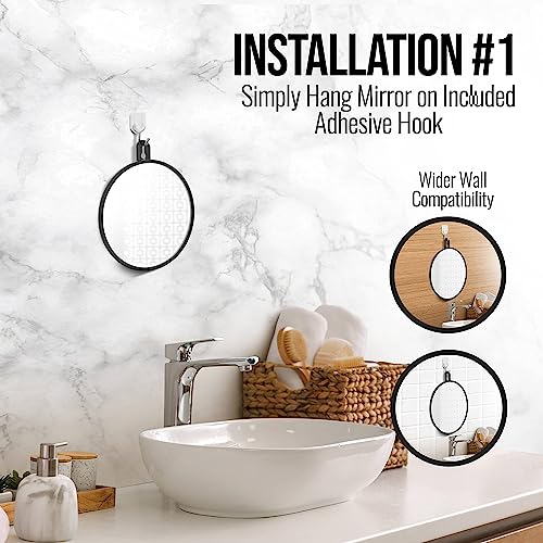 Fogless Shower Mirror for Shaving, Shatterproof 6" with Anti-Fog Spray