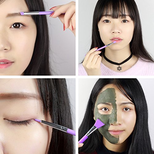 LORMAY 13 Pcs Silicone Brush Set. Perfect Applicators for Epoxy Resin Crafting, Facial Mask, Mascara Shield and Eyeshadow Shield.and Cream Beauty Products (Purple)