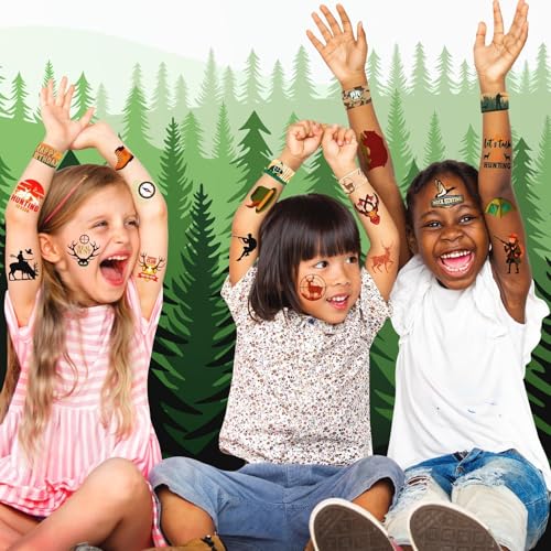Hunting Party Favors Set - 60 PC Kit with Slap Bracelets & Tattoos