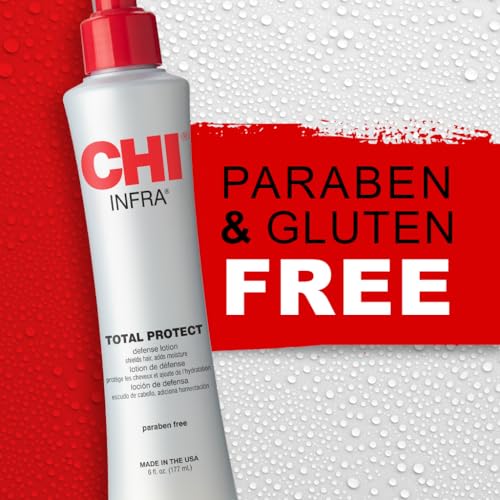 CHI Total Protect Defense Lotion, Lightweight Lotion For Locking In Moisture & Protecting Hair From Heat, Sulfate, Paraben, & Cruelty-Free, 6 Oz