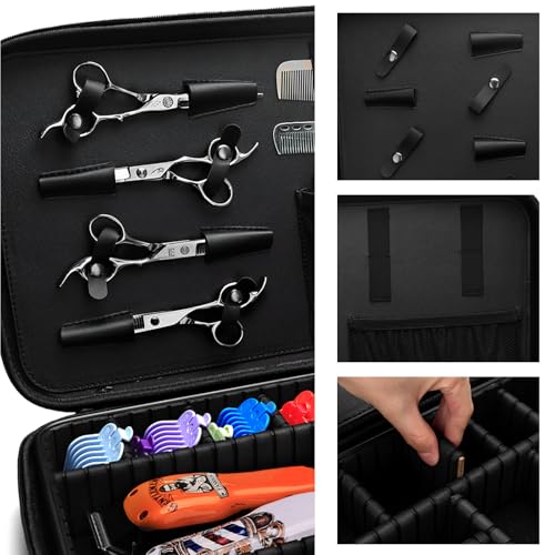 Barber Carrying Case,Barber Case, Stylist Tool Box Professional Salon Hair Cutting Grooming Kit Storage Organizer for Clippers, Scissors, Barber Supplies(Large)