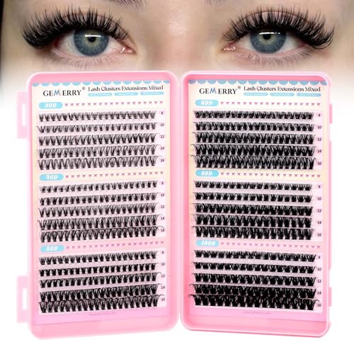 GEMERRY Lash Clusters 30D-100D D Curl Wispy Eyelash Extensions 8-16mm