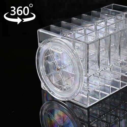 Ikee Design Lipstick Organizer with 53 Slots 360 Degree Rotating Spinning Acrylic Lip Gloss Organizer for Makeup, Lipsticks, Brushes, Cosmetic Storage Display, Bathroom, Vanity, Countertop