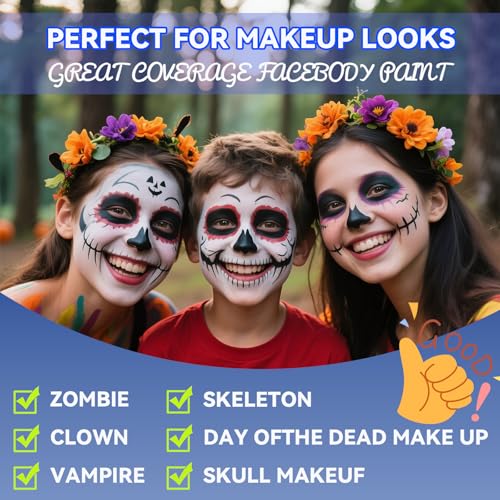 Black Face Paint Cream - Water Based Halloween Makeup