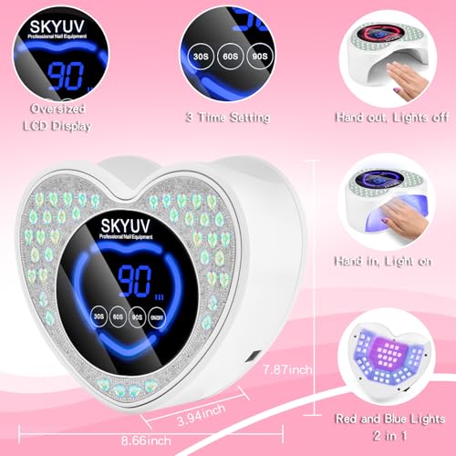 UV LED Nail Lamp Rechargeable Cordless Gel Polish Dryer