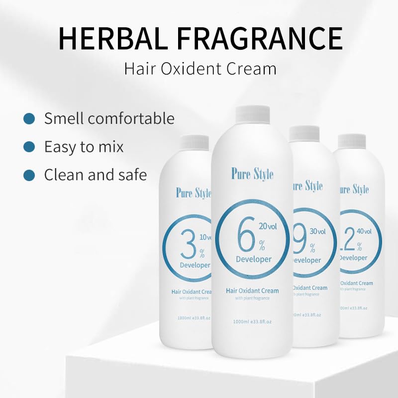 YSNStyle 6% 20 Volume Professional Hair Developer Cream 1000ml for Hair Coloring & Bleaching