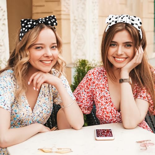 Polka Dot Bow Headband for Women - Retro Style Hair Accessory