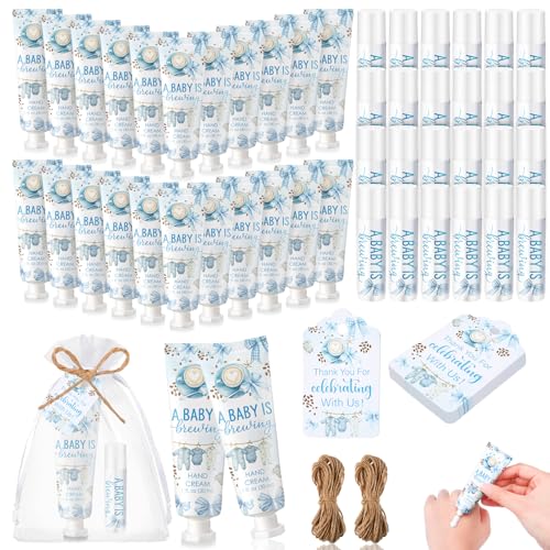 Coffee Themed Baby Shower Hand Cream & Lip Balm Set - 24 Pack