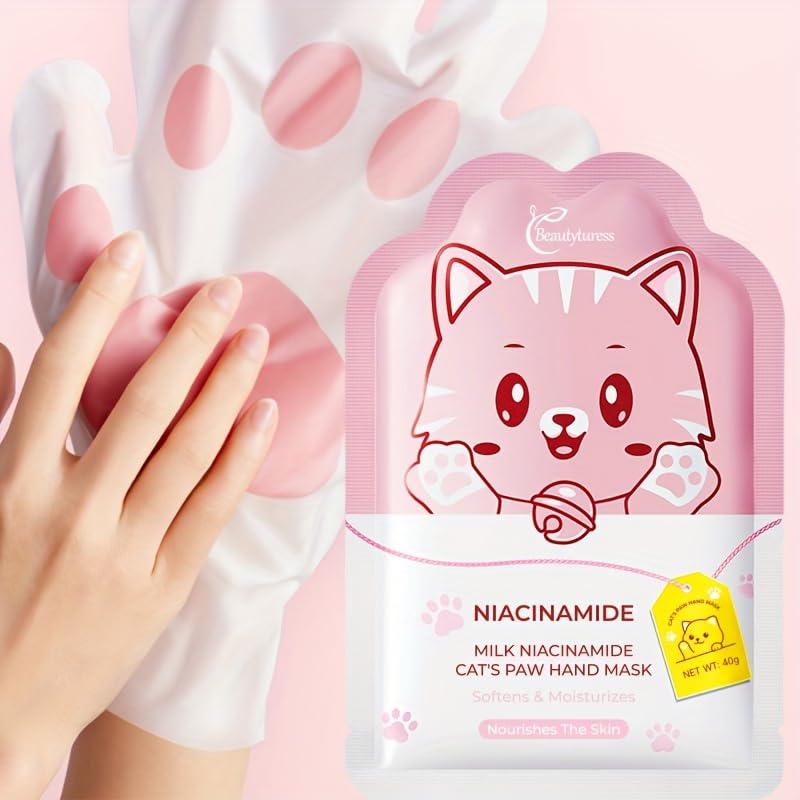 Cute Cat Paw Moisturizing & Exfoliating Hand Mask Gloves - 5 Pairs