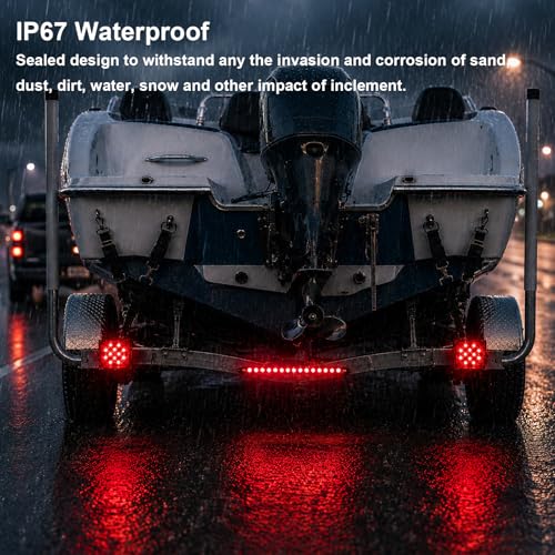 LIMICAR Submersible Boat Trailer Lights Kit - IP67 Waterproof 15-LED Brake & Turn Signals