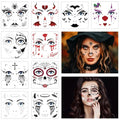 Halloween Face Tattoos Stickers - 10 Sheet Set