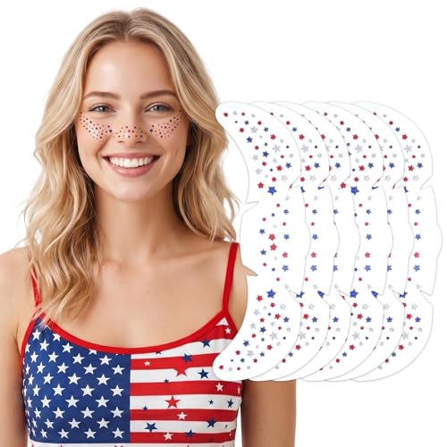 Glitter Freckles Temporary Tattoos 6-Pack Waterproof Face Stickers