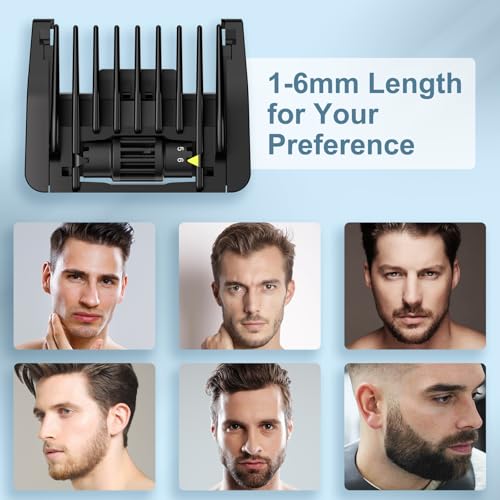 6-in-1 Adjustable Beard & Hair Trimmer Guard Set for QP Series, Skin-Friendly, Easy Snap-On