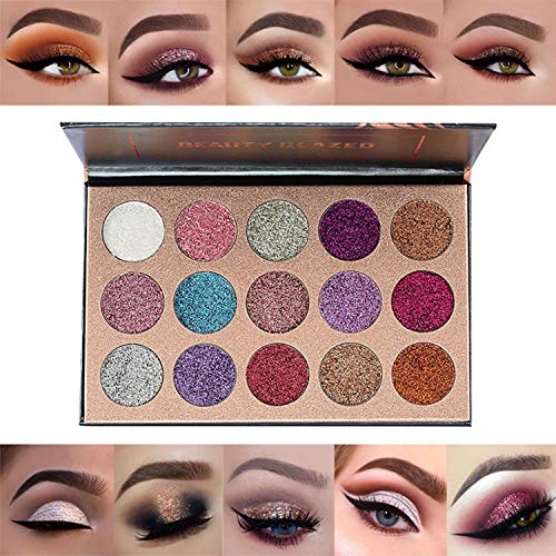 BestLand 15 Colors Glitter Eyeshadow Palette Waterproof