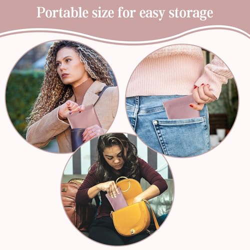 JINGIHE 12Pcs Pocket Cosmetic Bag, 3 Size Small Makeup Bag Squeeze Top for Purse, Portable No Zipper Self-Closing Purses Organizer for Coin, Lipstick, Jewelry, Sunglasses Cosmetic Accessories