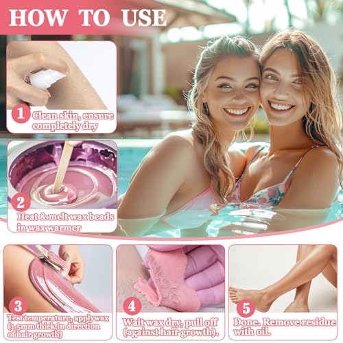 Sukh Hard Wax Beads for Hair-Removal - 430g, Pink, Rosin-Free, Moisturizing, Gentle on Skin, Avoids Razor Burn, Unisex, for Back, Legs, Armpit, Bikini Line, Arms, Body (Pack of 2)